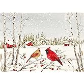 Cardinals in Winter Deluxe Boxed Holiday Cards (20 cards, 21 self-sealing envelopes)