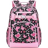 Sawkig Cute Butterfly Backpack for School Bookbag Kids Kindergarten Elementary Backpacks for Girls ages 6-8-10 (Pink Butterfly)