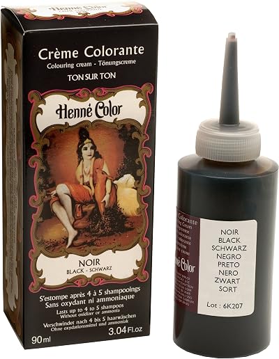 Henne Color Black Henna Hair Colouring Cream 90ml Natural Dye for Dark Hair