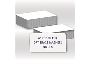 IMAGAME Dry Erase Magnets, Blank Magnetic Dry Erase Labels, 48-Pack, Erasable Magnets for Whiteboard, Multipurpose White Magnetic Labels to Write On for Classroom, Home, Education, Office, 4" x 2"