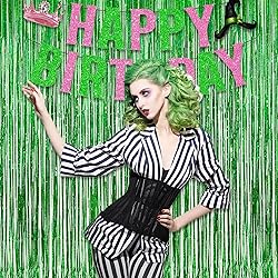Green Tinsel Curtain Party Backdrop - GREATRIL Foil