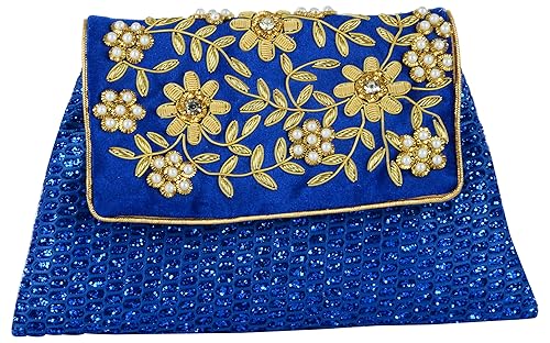 Tooba Handicraft Party Wear Hand Embroidered Box Clutch Bag Purse For Bridal, Casual, Party, Wedding