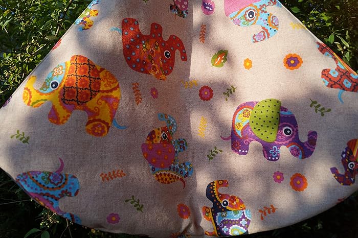 Wiegetuch'bunte Elefanten auf beige' für Babys