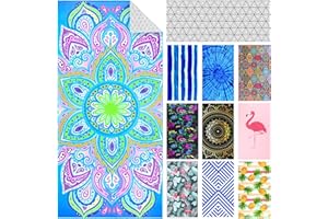 GENOVEGA Microfiber Lightweight Thin Beach Towel Sandproof Compact Clearance Towels Quick Dry Sand Free Pool Swim Fast Drying Sandless Blanket Travel Essentials Accessories Vacation Women Men Adult Gift Purple