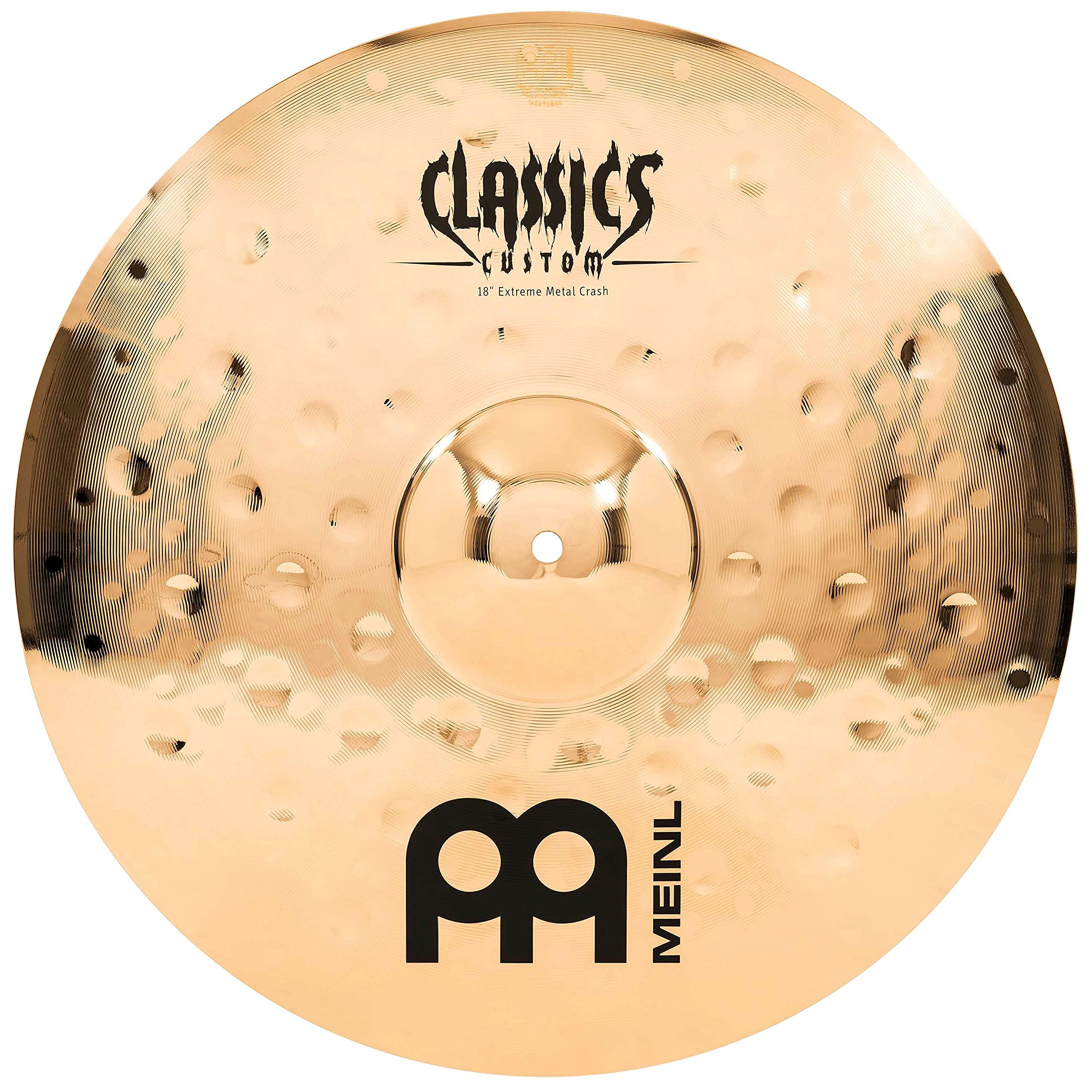 Meinl Cymbals Classics Custom Extreme Metal Crash Cymbal 18 inch (Video) for Drum Set (45,72cm) B12 Bronze, Brilliant Finish, Made in Germany (CC18EMC-B)