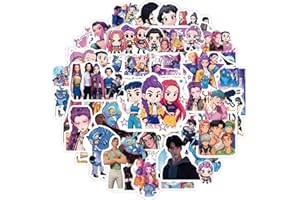 LEIRUIYG 60PCS Korean Idol Kpop Stickers for Water Bottles, Cartoon Demon Movie Stickers, Waterproof Vinyl Decal for Teen Girls Boys Adult Laptop Skateboard Phone Case Guitar Travel Case Bike Notebook