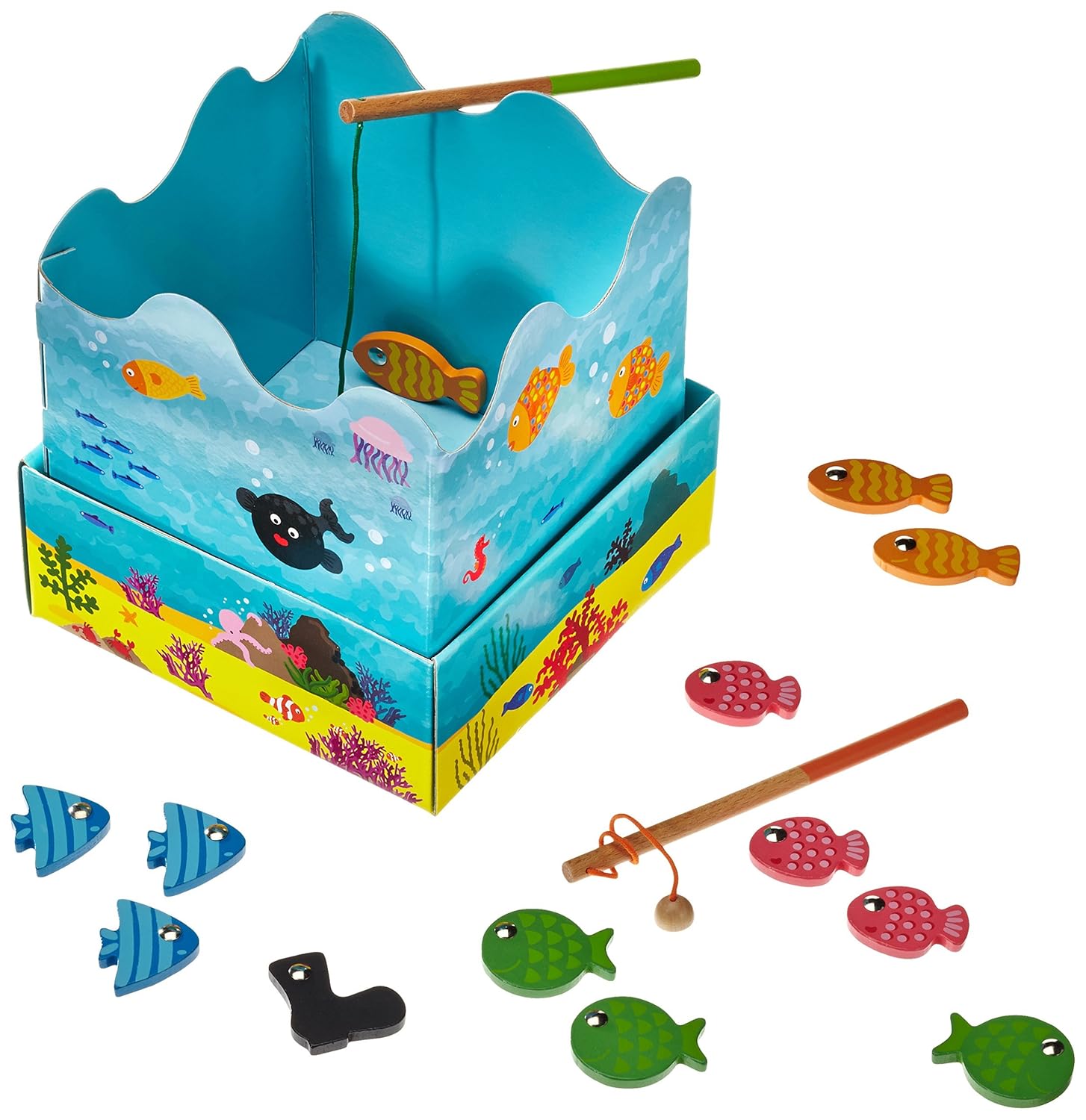 Jumbo Goula Fishing Game with Wooden Fish Amazon.co.uk Toys & Games