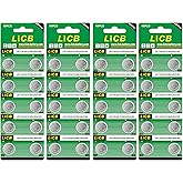40 PCS LiCB LR1130 AG10 Battery 1.5V Alkaline Button Cell Batteries