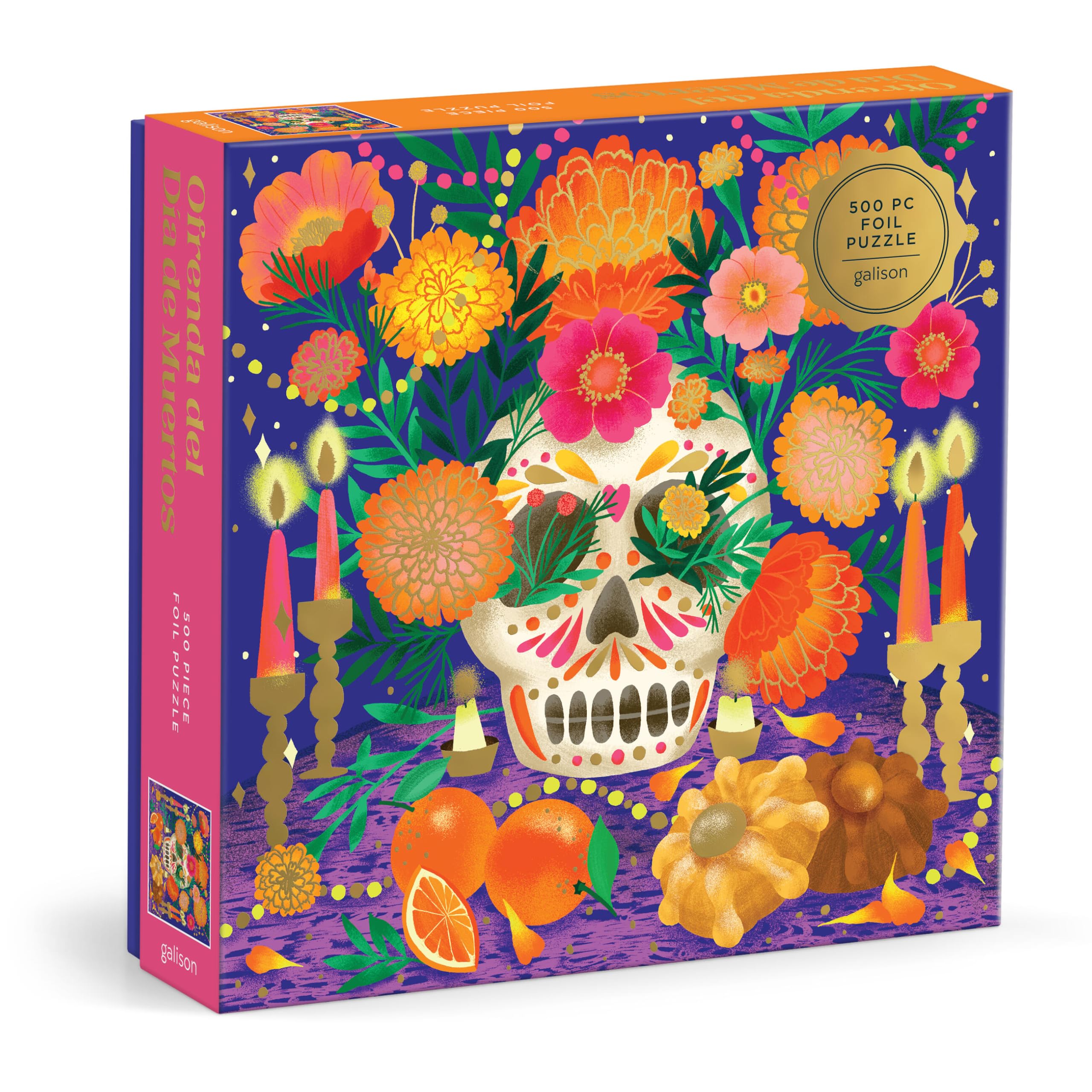 Galison Ofrenda Día de Muertos – 500 Piece Foil Jigsaw Puzzle Featuring ...