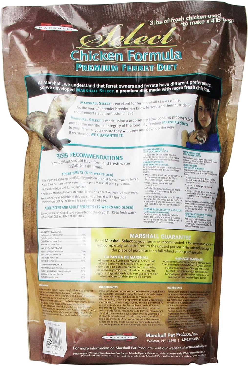 marshall select chicken ferret diet