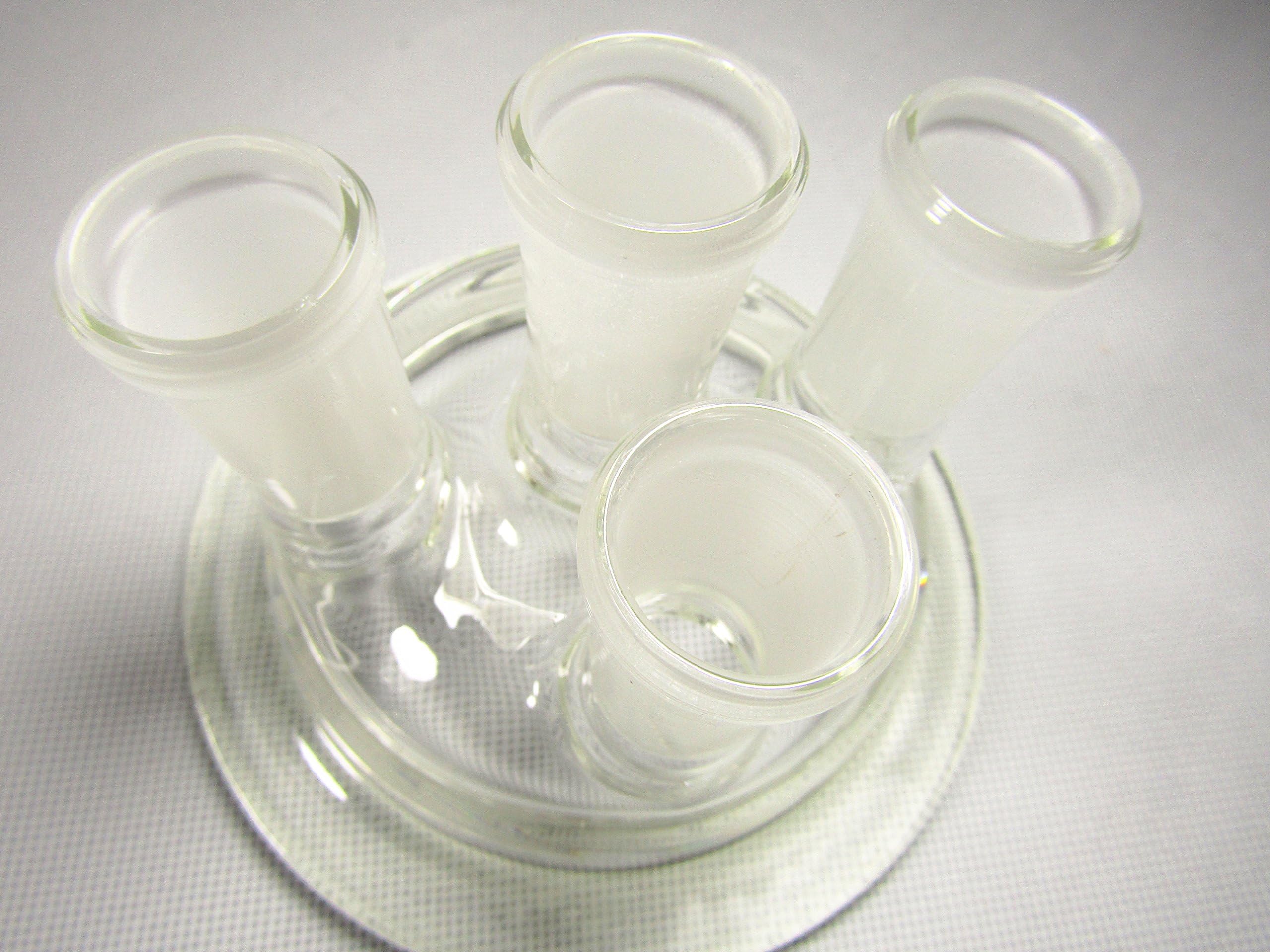 JIAWANSHUN 24/29 Glass Reaction Flask Four-Necked Flask Round Bottom Reaction Bottle Four Necks Lab Chemistry Reactor with Lid&Clamp 2000ml