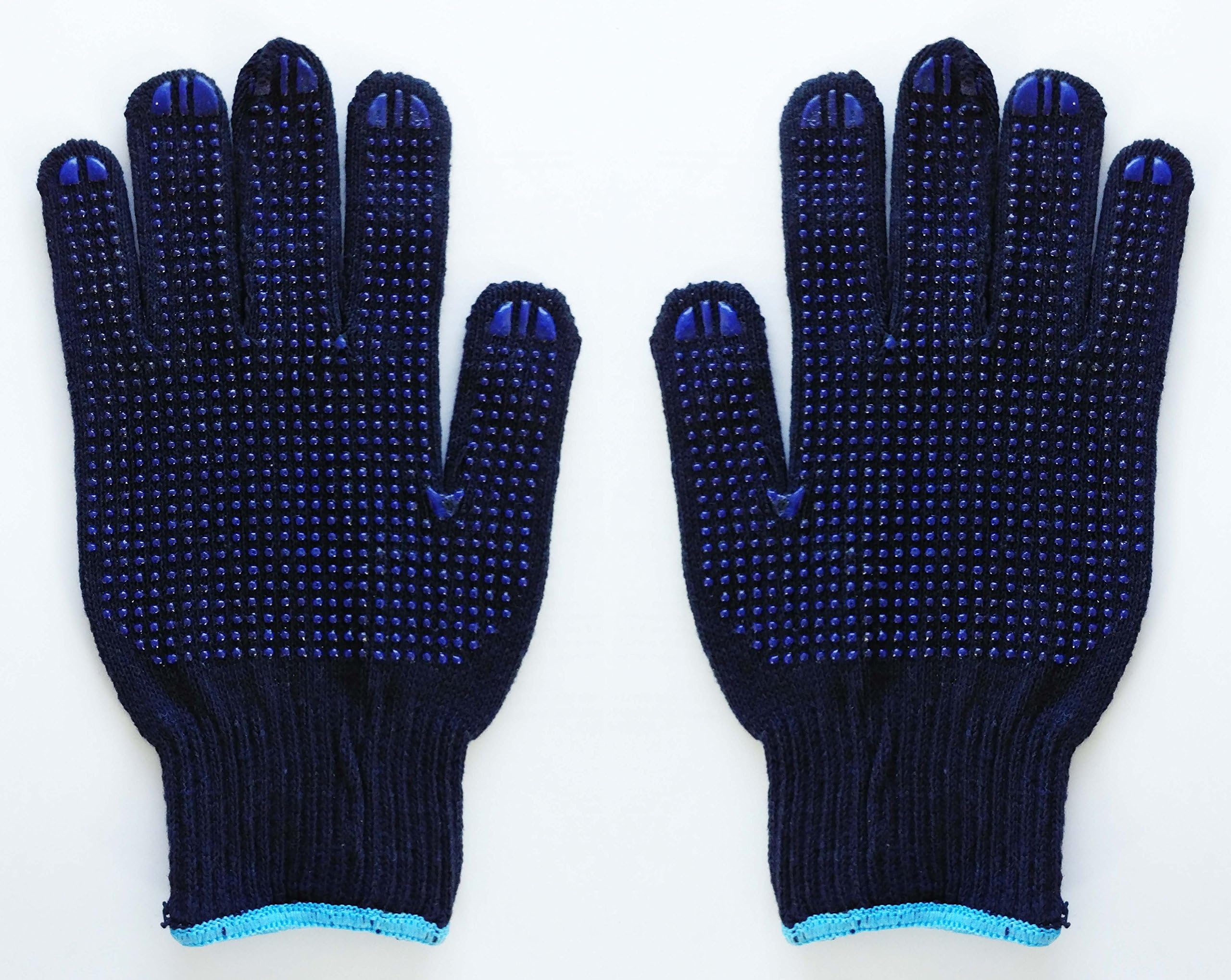 Wholesale by Case, 150 pairs Work Gloves Doted Coating Easy Grab Safety Protection Construction and Gardening (L-Dots-1 case)