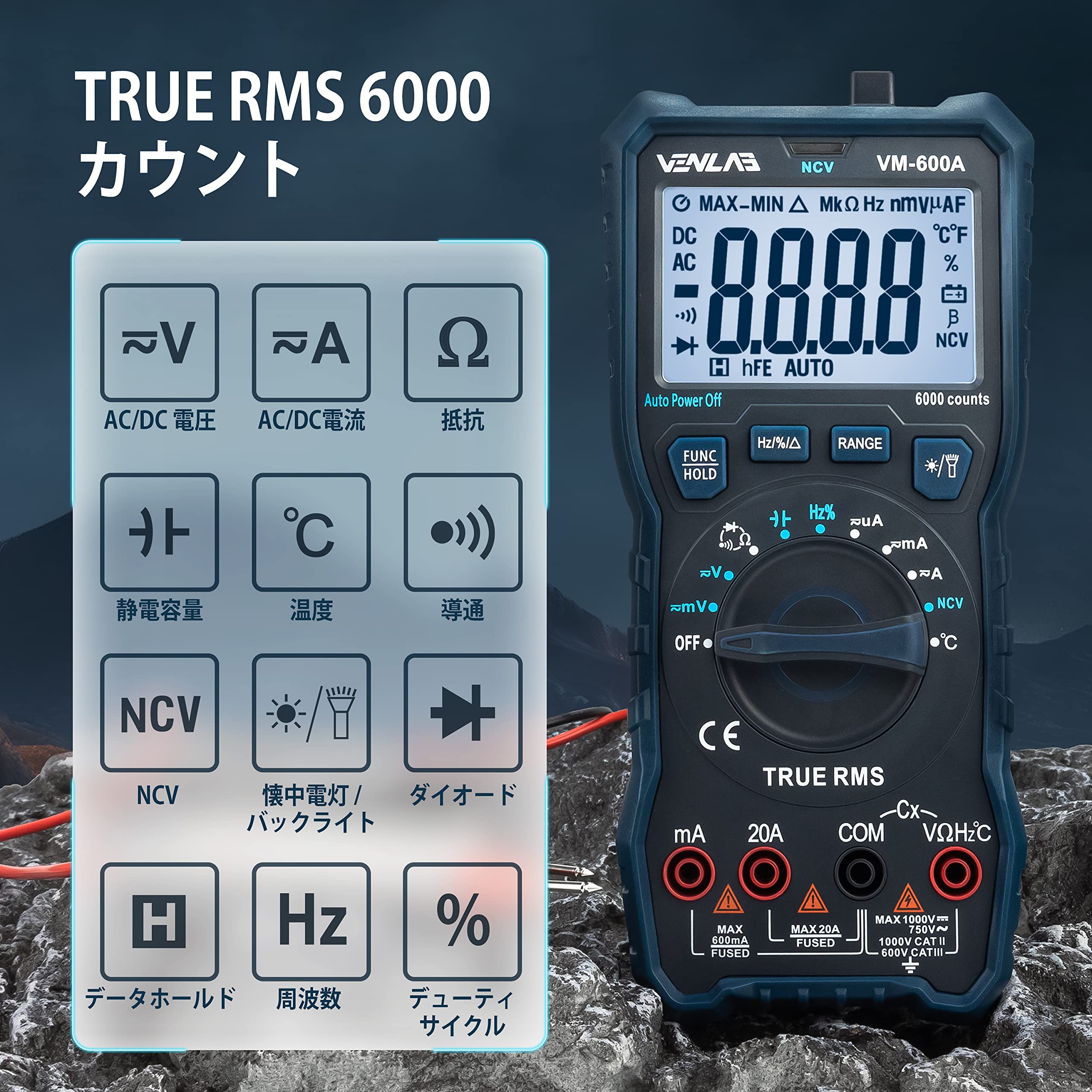 Mua Tester, 6000 Count, Digital Multimeter, AC/DC Voltage, AC/DC ...