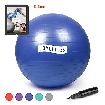 Joyletics® Gymnastikball + e-Book »Training mit Gymnastikball« | Sitzball und Fitnessball für entlastendes Sitzen und EIN vie