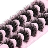 ALICROWN Fake Eyelashes 20MM Dramatic Faux Mink 5D 7 Pairs Reusable Fluffy Pack view 3