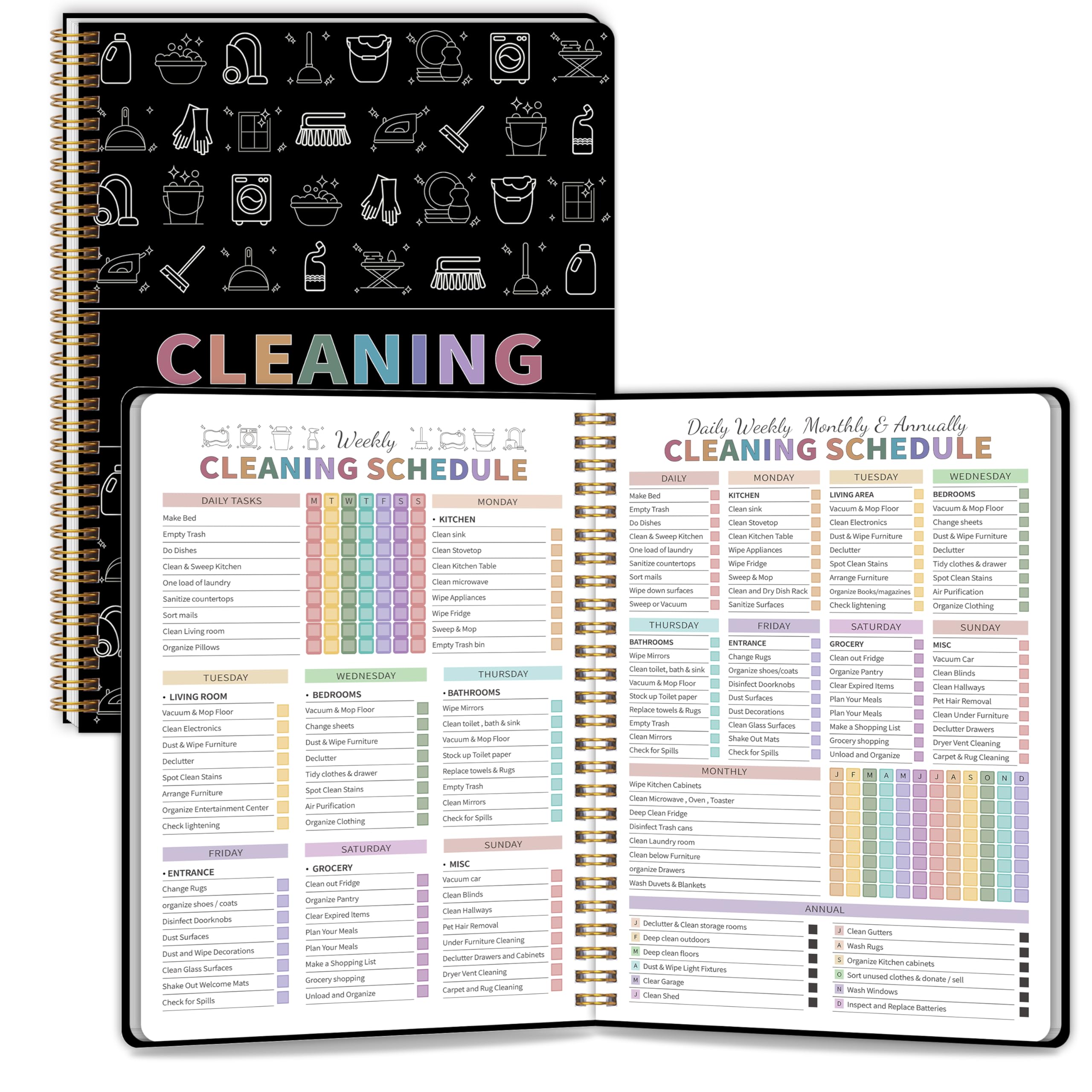 Photo 1 of ADHD Cleaning Planner for Adults Women, Cleaning Schedule and Checklist Notebook, Cleaning and Organizing Planner, Daily Weekly Monthly Schedule Household Cleaning Checklist Planner