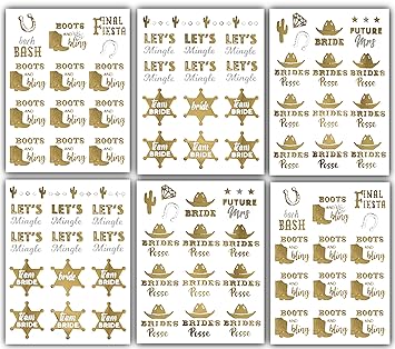 Amazon Com Bachelorettesy 100 Western Bachelorette Tattoos