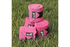 HackFond Horse Polo Leg Wraps, 5' Long Fleece Polo Wraps for Horses Set of 4, Horse Leg Bandages Stable Supplies Equestrian Boots Horse Leg Protection Magenta