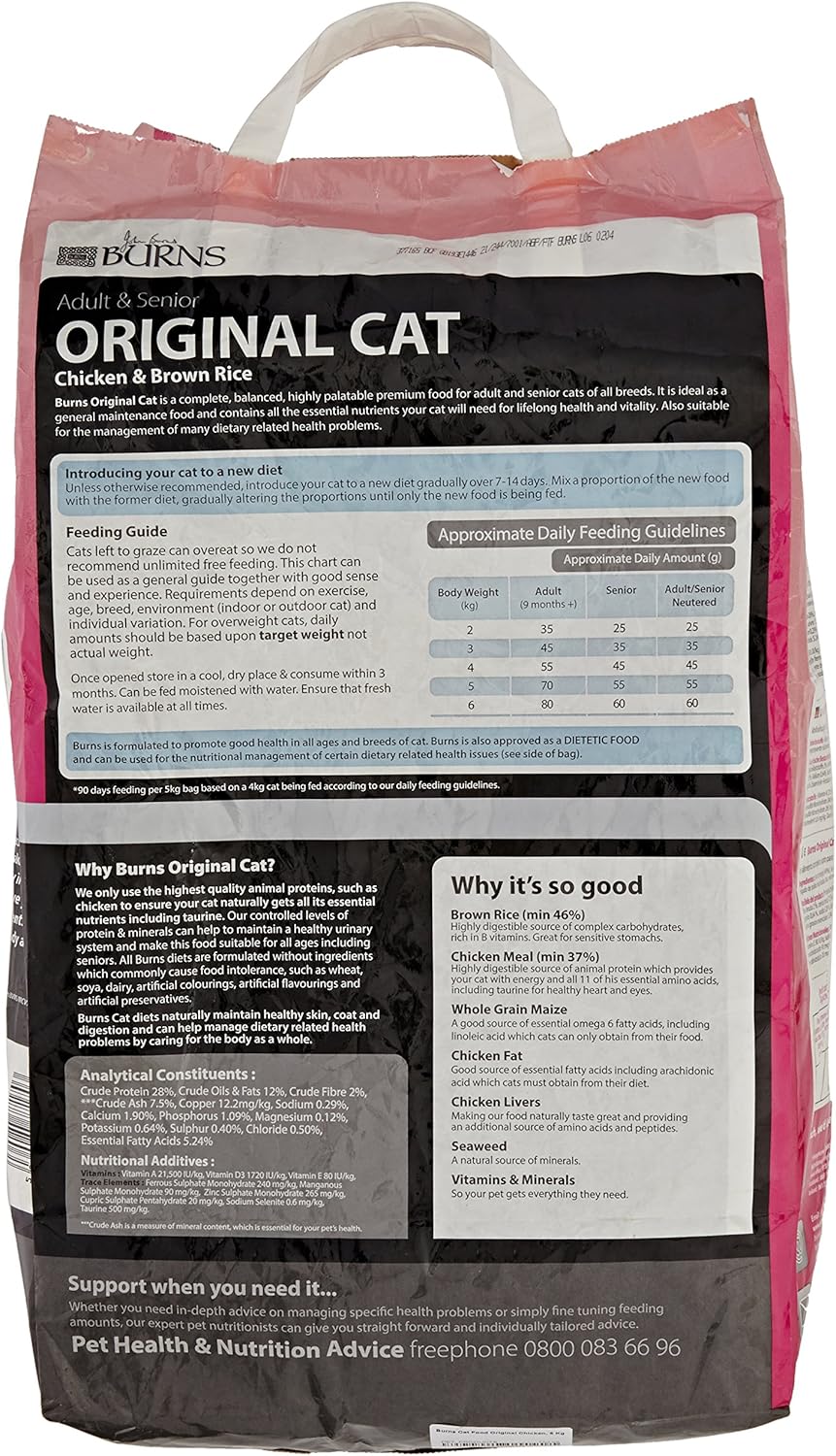 Burns Pet Nutrition Hypoallergenic Complete Dry Cat Food Adult and Senior Cat Chicken and Brown Rice 5 kg - Image 3