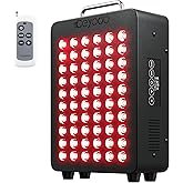 Red Light Therapy for Body, 4 Chip Infrared Light Therapy Panel with Near-Infrared Light 630nm 660nm 850nm 940nm, 138W High Power 60 LED Red Infrared Light Device, Includes Hanging Kit & Handle,Black