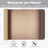Hsurbtra PU Leather Desk Mat 75 x 37 cm XL Waterproof Non-Slip Gold view 5