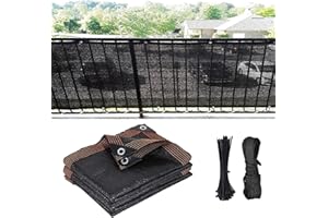 Abrotain Fence Privacy Screen Balcony Deck Fencing Cover 80% Shade Fabric Sun Shade Cloth Decorative Fence Covering Net Mesh Shield Windscreen with Grommet for Outdoor Garden Backyard Porch Patio Yard
