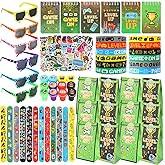 LiYiQ 122 Pcs Video Game Party Favors With Video Game Sunglasses Slap Bracelets Notebook Stamps Stickers and Gift Bag for Video Game Gamer Birthday Party Supplies
