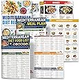 Set 3 Mediterranean Diet Chart Food List 2025, Mediterranean Ingredient Meal Plan, Serving Sizes Calories Net Carbs, Weight Loss Diet, Diabetes-Friendly, Heart Healthy, Easy Recipes for Beginners