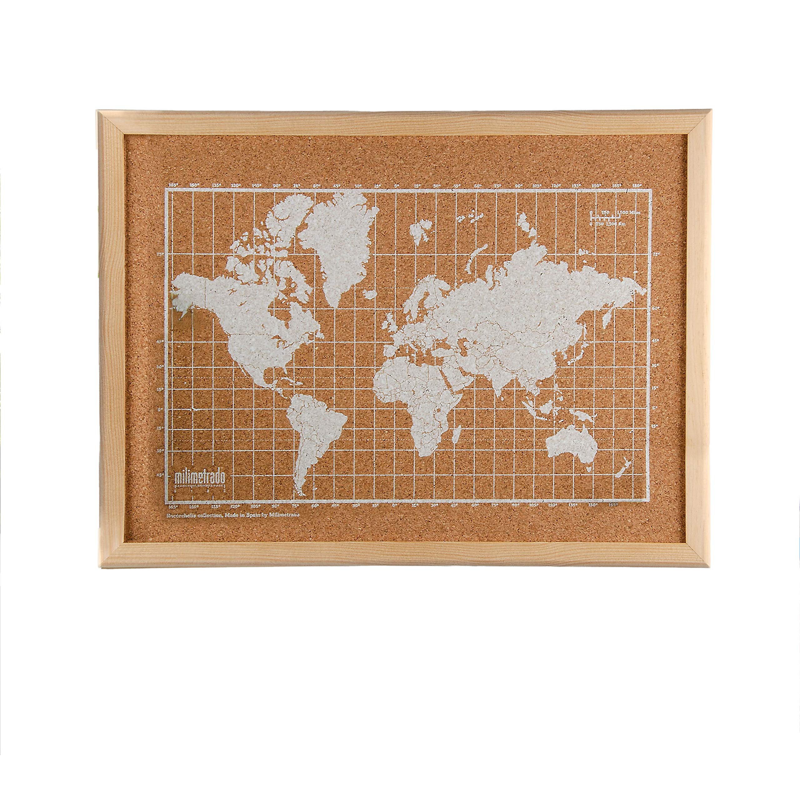 White Cork World Map - Cork World Map for Wall