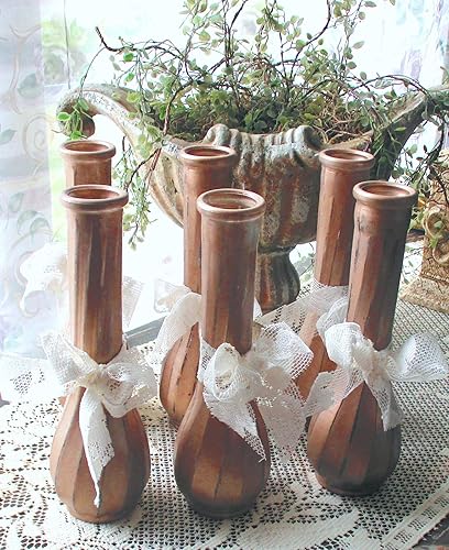 Amazon Com Rose Gold Vases Glass Bud Vases Painted Jars And