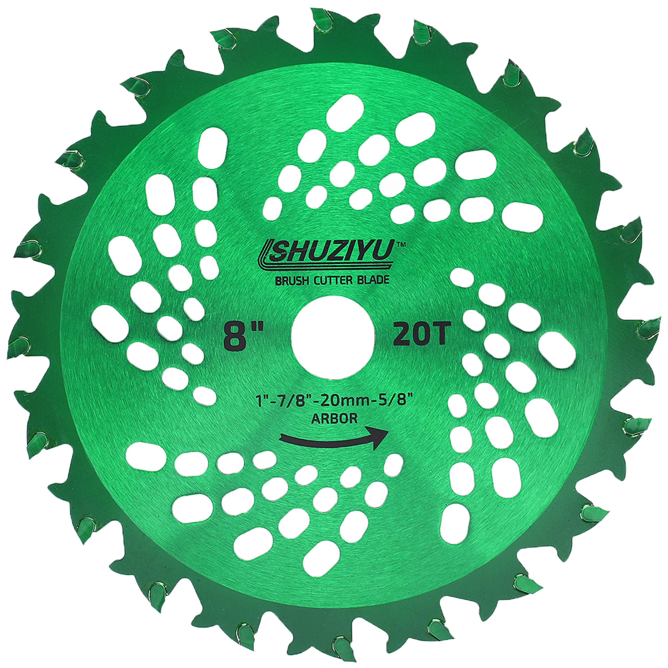 LSHUZIYU, 205mm-20T. Arbor 25.4mm with 22.23-20-16mm Washer, Carbide Tip, Brush Cutter Blade, Trimmer Weed Blade.