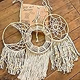 Mandala Life ART DIY Beginners Macrame Dream Catcher Kit - Set of 3 Wooden Rings Rope and Beads - Make Your Own Bohemian Wall Hanging -Hobby