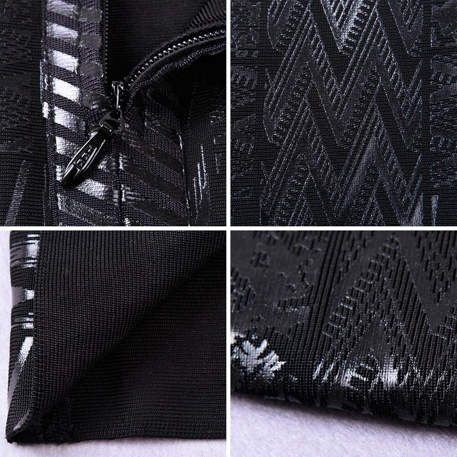 HLBandage Leather Metallic High Waist Bandage Skirt at  Women’s Clothing store