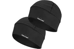 EINSKEY Cooling Skull Cap Beanie Hat, 2-Pack Moisture Wicking Wave Cap Summer Thin Elastic Helmet Liner for Running Cycling