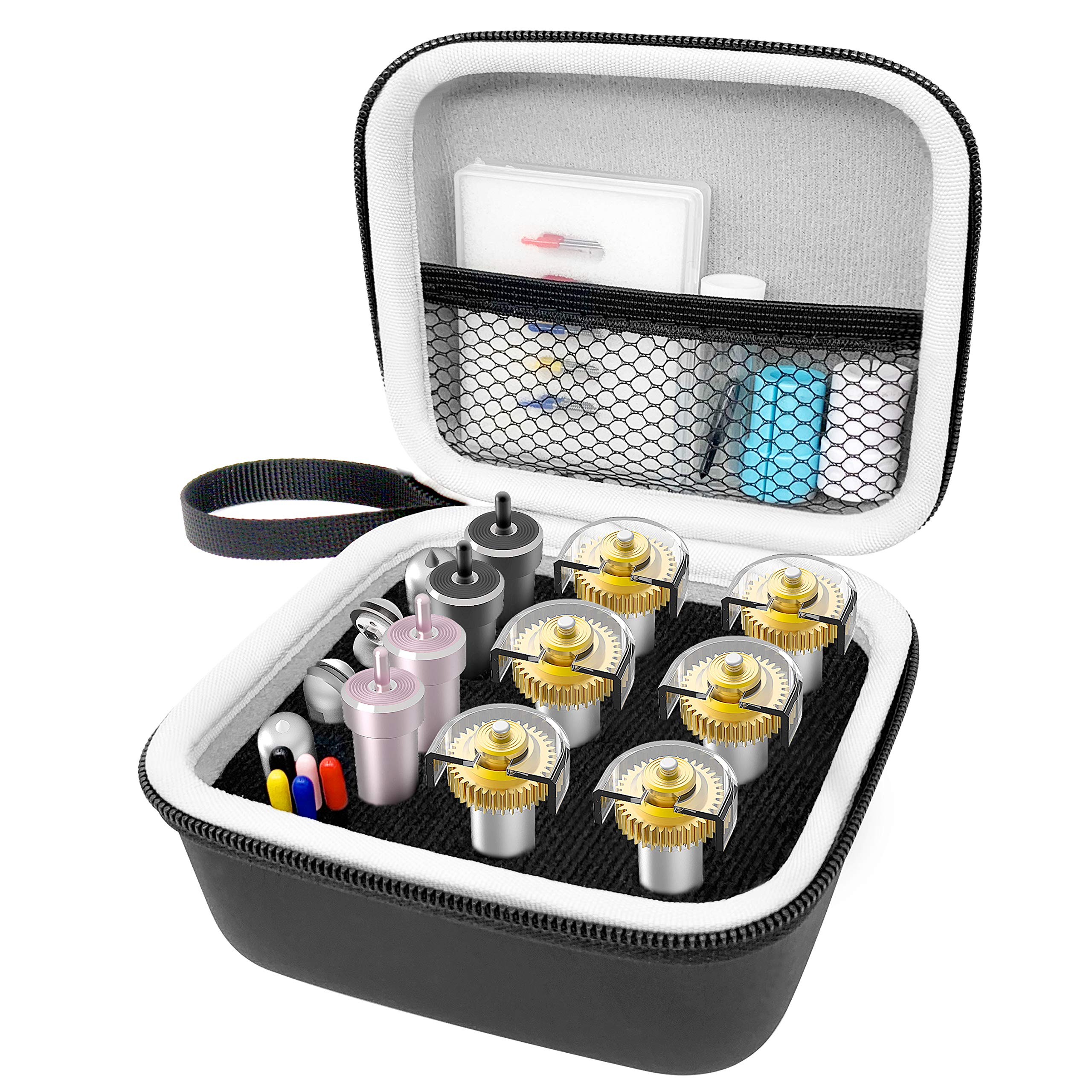 Hadwoer Portable Organizer Holder Compatible with Cricut Maker Blades & Housing, QuickSwap Tip & Explore DeepCut Blade, Storage Bag for Cricut Tool Accessories, Black Carrying Case with Lanyard