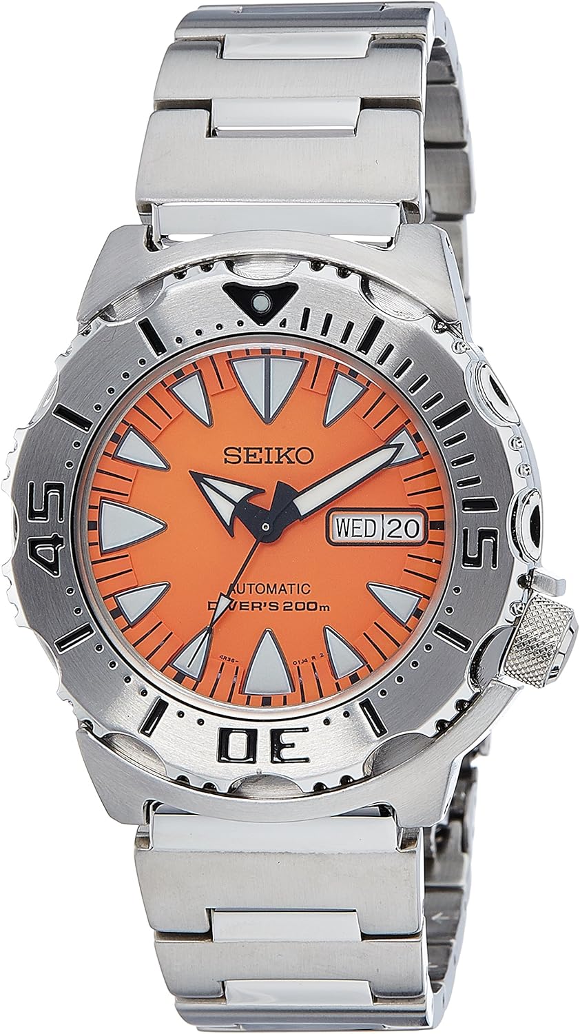 Reloj Automático Seiko para Hombre con Naranja Analogico Y Metalizado