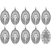 Saint Paul Street Evangelization 10 Pack Large Latin Miraculous Medal 1.75" - Traditional Catholic Gift For Men - Silver-Plated Made In Italy