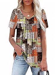 Ladies Tops and Blouses V Neck Tshirts Pleated