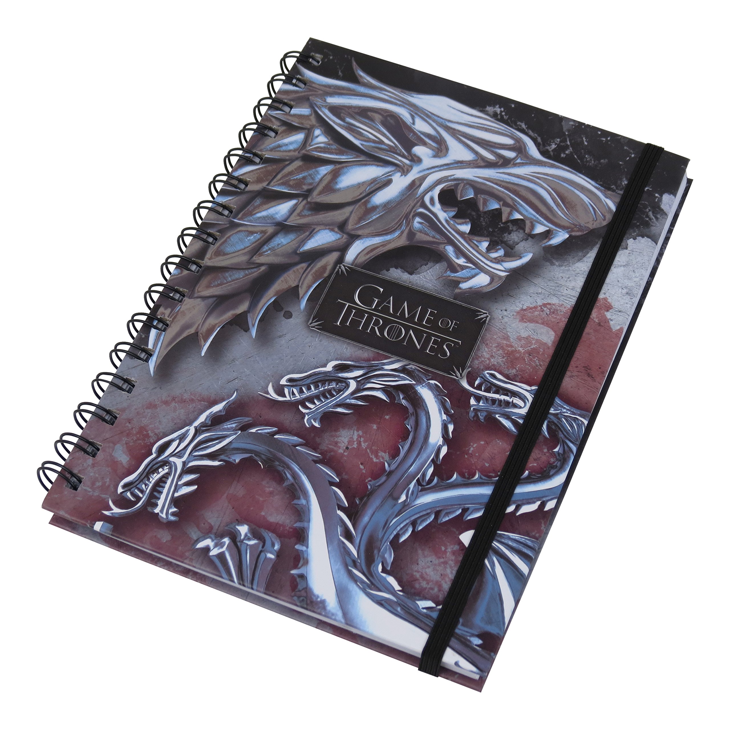 Game of Thrones Journal Notebook (Stark & Targaryen Design) Wiro Notebooks A5, Note Book and Notepads A5 - Official Game of Thrones Merchandise