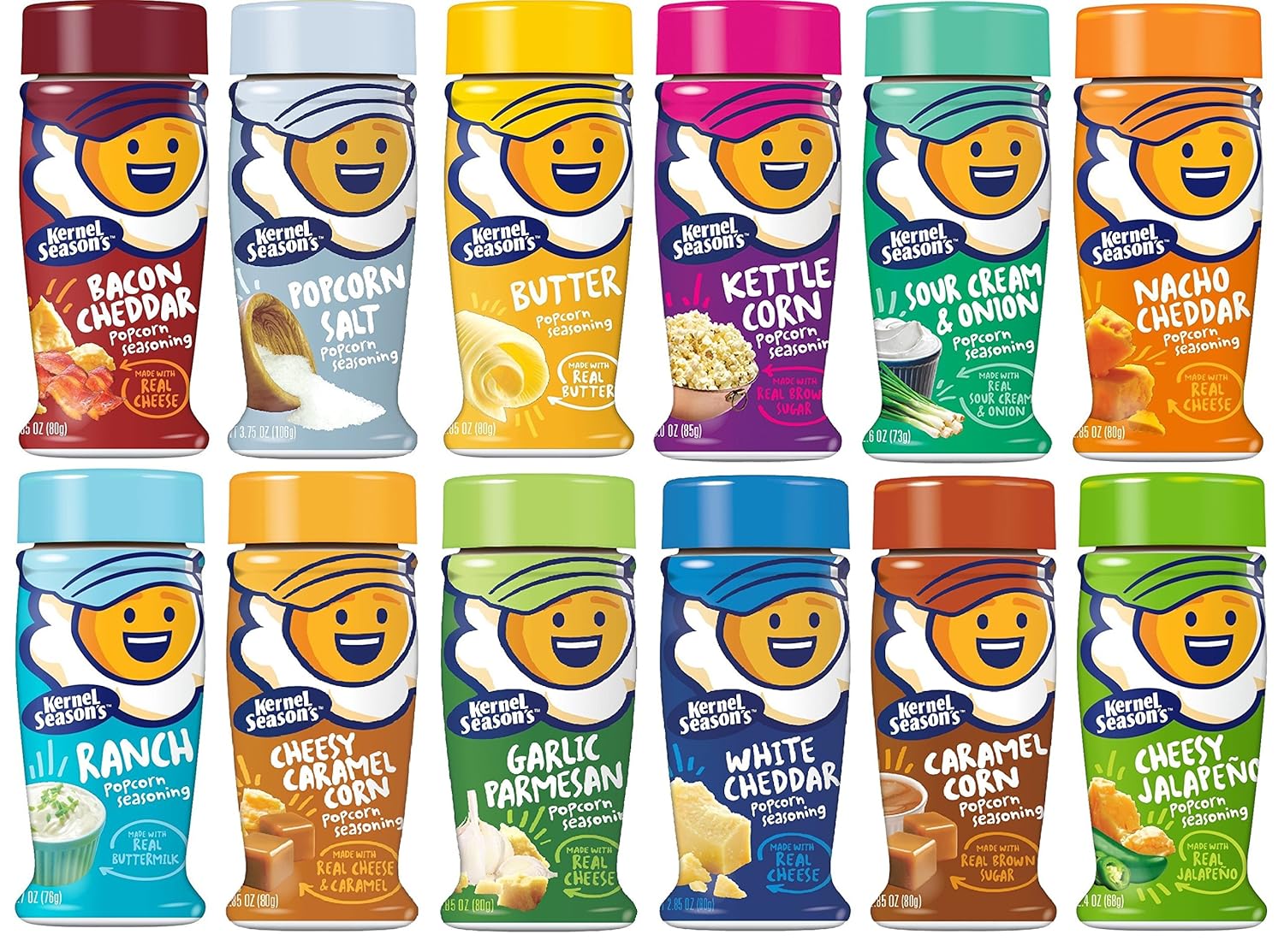Kernel Season's COMPLETE SEASONING KIT (Variety Pack Bundle of ALL 12 Flavors) : Grocery & Gourmet Food
