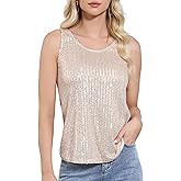 MINIDORA Women's Sequin Tops Sparkly Dressy Party Vests Glitter Sleeveless Shirts