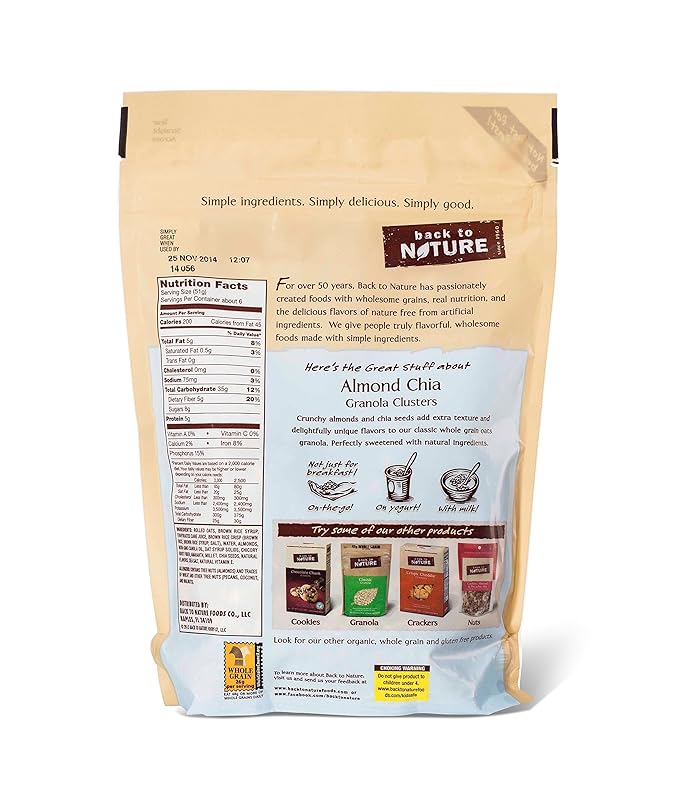 Amazon Com Back To Nature Granola Clusters Non Gmo Almond Chia 11 Ounce