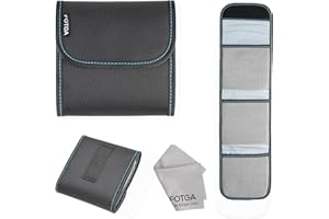 FOTGA 3-slot Camera Lens Filter Case Pouch Holder for 4x4 100mmx100mm Square Filter Circular Filter Up to 95mm CPL UV ND Filter,with Belt Loop,Cleaning Cloth, Water-Resistant Dustproof Shockproof
