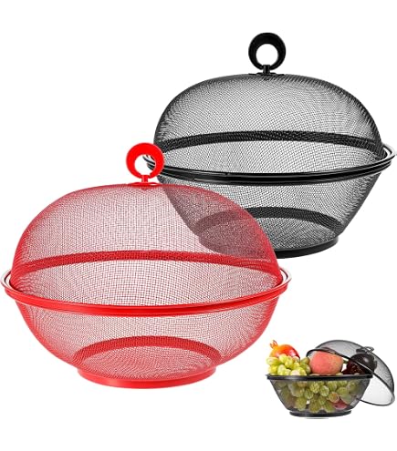 Couvercle Alimentaire Maille 35x35x14,5 Cm - Filet à Fruits Anti-mouches, Rangement Cuisine, Léger Et Lavable