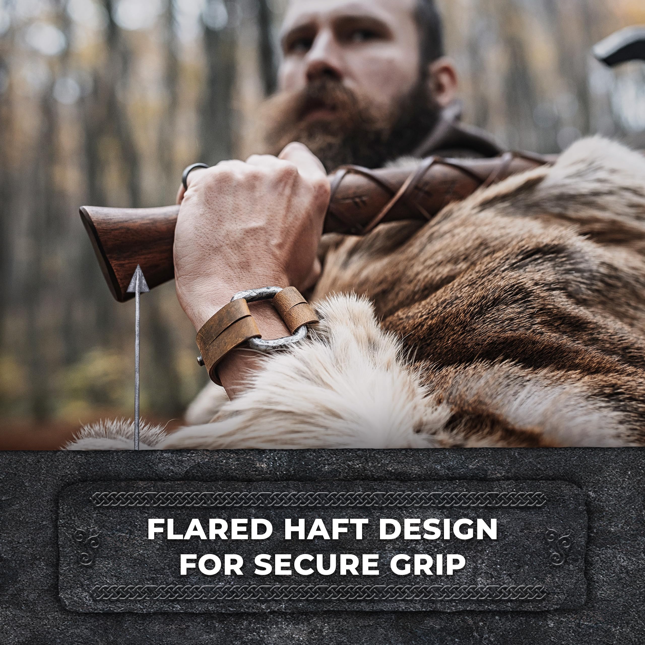 Norse Tradesman 24" TwoHanded Viking Battle Axe With 1095 Carbon Steel