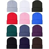Zhanmai 12 Pack Winter Beanie Hats for Men Women Beanie Bulk, Warm Knitted Cuffed Cozy Skull Cap