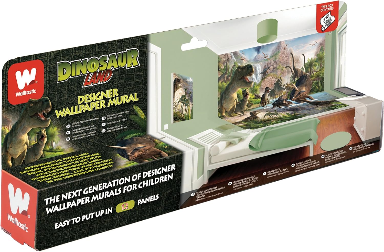 Walltastic Dinosaur Land Wallpaper Mural 8ft x 10ft, Multicolor, 243.8 x 304.8 cm - Image 4