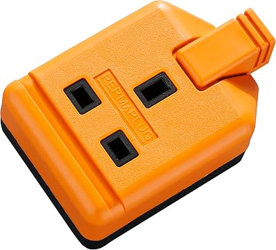 Masterplug 13A Orange Heavy Duty Single Socket Trailing Socket Rewireable