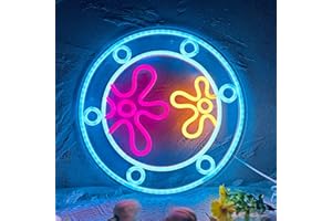 manimo Ocean World Porthole Neon Lights, LED Under Sea Porthole Neon Signs for Wall Decor,USB Night Light for Game Room Bedroom Birthday Wedding Party Gifts(13.3 * 13.3in)