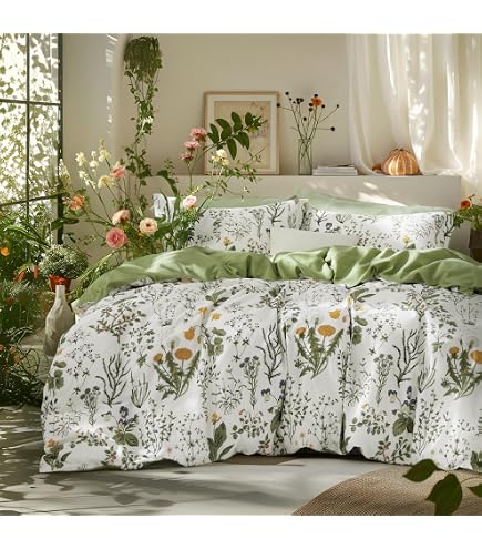 Luxury Soft 100% Cotton Duvet Cover Set With Floral Print – 300 TC, Modern Desiree Design